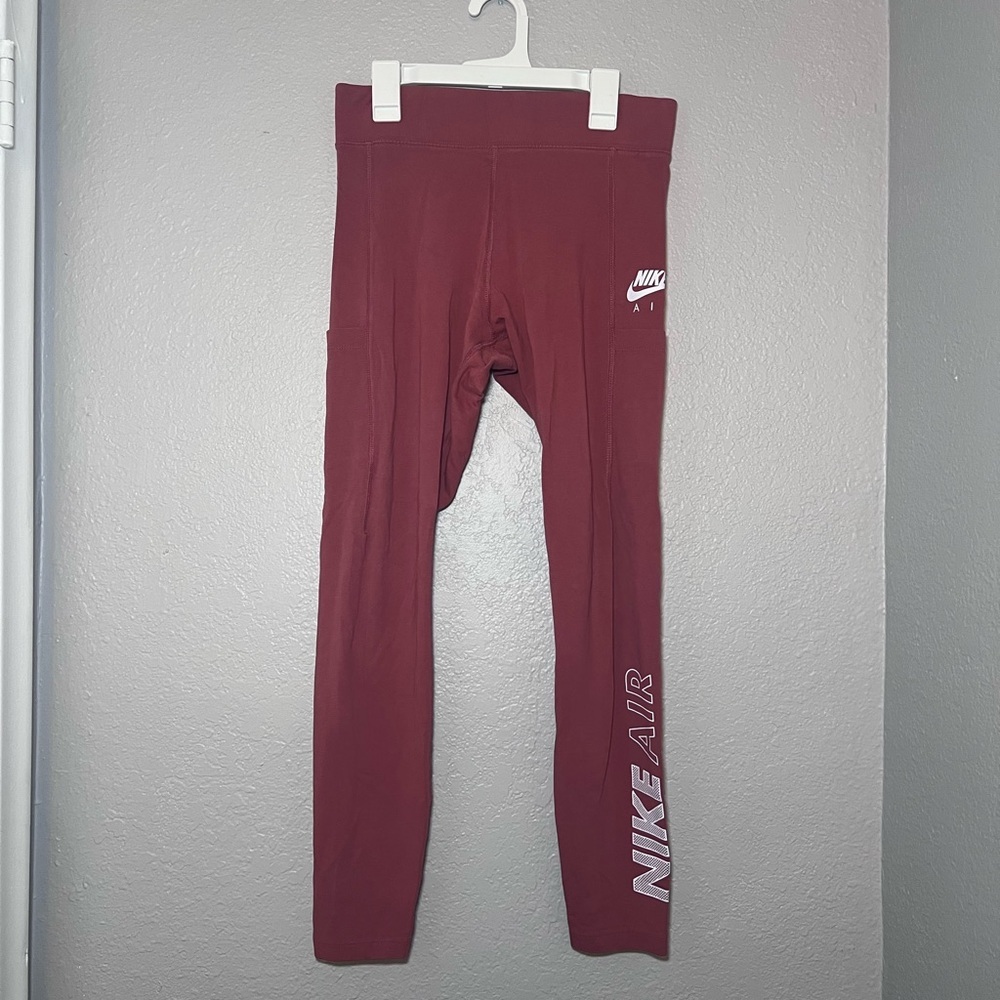 Nike Air Women Dri Fit Leggings Burgundy Red